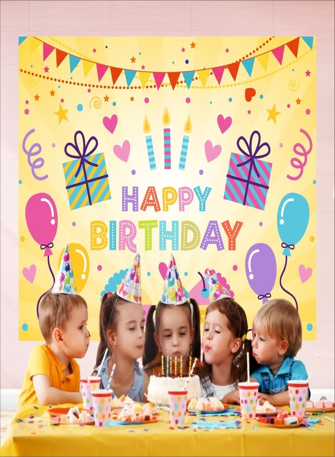 Party Baazaar Happy Birthday Backdrop 5x4 Ft | Backdrops for Decoration | Birthday Decoration Backdrop | Banner for Kids Theme Party - Image 4